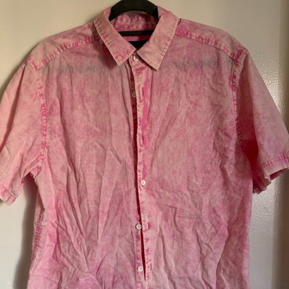 Distressed Pink Casual Button Down - Picture 1 of 3